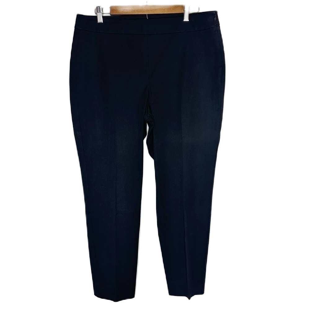 Talbots Chatham Ankle Pant Black Pleated Side Zip Trousers Women’s 14 Petite